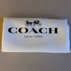 Coach White Dust Bag with Black Logo and Carriage Motif